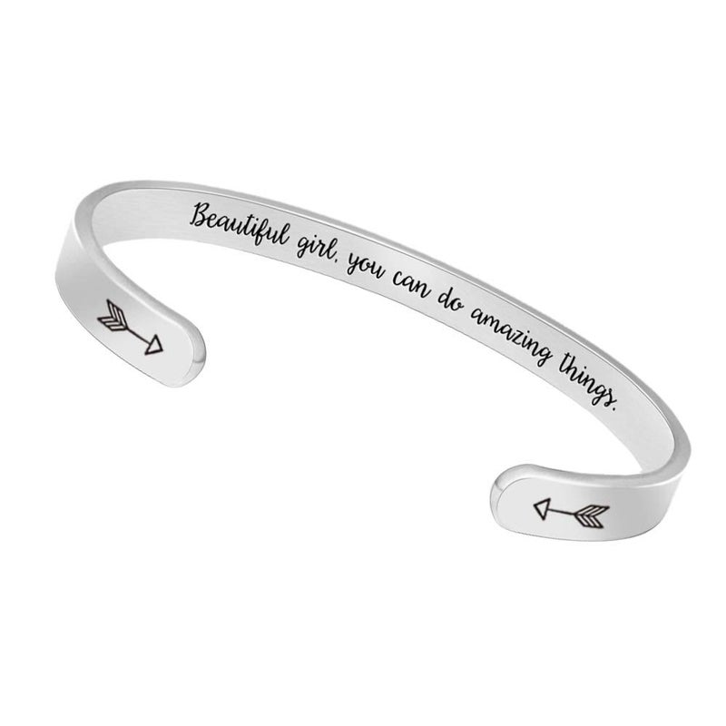 Btysun Teen Gifts Trendy Stuff Girlfriend Easter Gifts Inspirational Bracelets for Women Bracelets for Teen Gift Friendship Bracelets Mantra Jewelry Cuff Bracelet - Image 1
